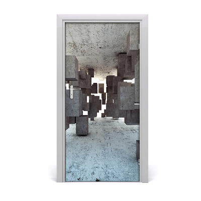 Poster adesivo per porta Cecheson in cemento