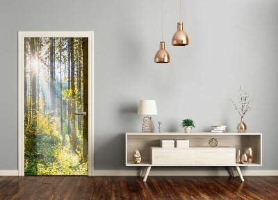 Poster adesivo per porta Il sole nella foresta