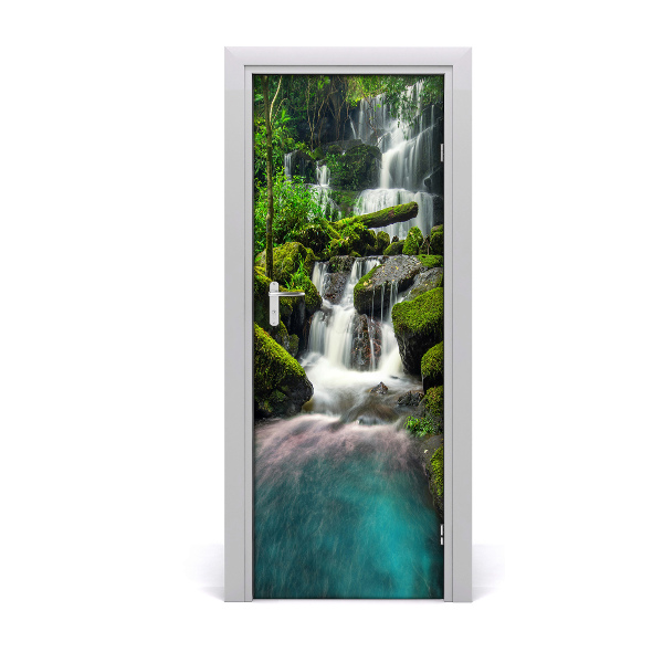 Adesivo per porta interna Cascata nella giungla
