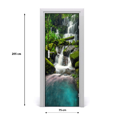 Adesivo per porta interna Cascata nella giungla