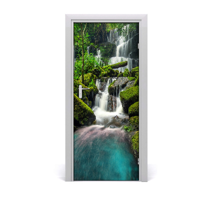 Adesivo per porta interna Cascata nella giungla