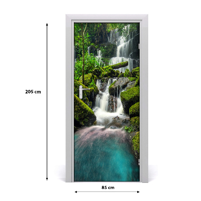 Adesivo per porta interna Cascata nella giungla