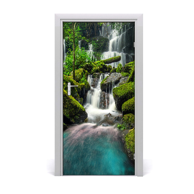 Adesivo per porta interna Cascata nella giungla