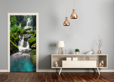 Adesivo per porta interna Cascata nella giungla