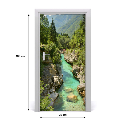 Adesivo per porta ruscello di montagna