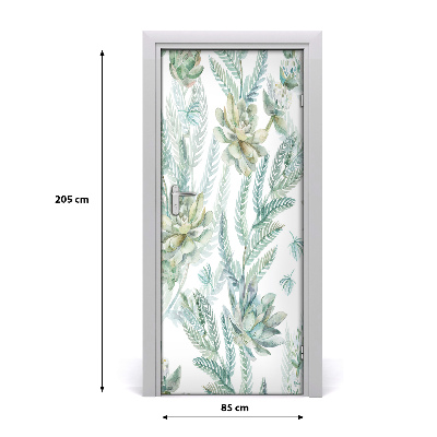 Adesivo per porta Pattern floreale