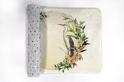 Tappeto bagno moderno Composizione fiori uccelli