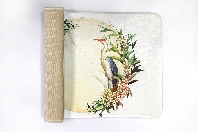 Tappeto bagno moderno Composizione fiori uccelli