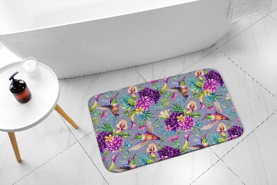 Tappeto per bagno Fiori uccelli