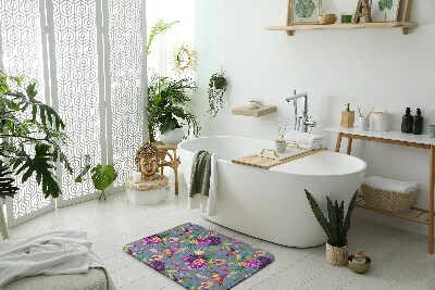 Tappeto per bagno Fiori uccelli