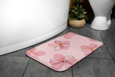 Tappeto bagno moderno Fiori rosa