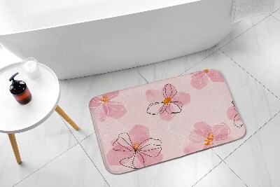 Tappeto bagno moderno Fiori rosa