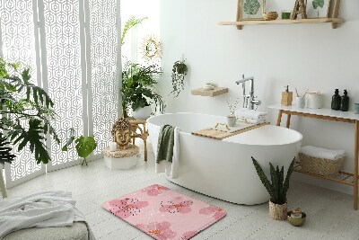 Tappeto bagno moderno Fiori rosa