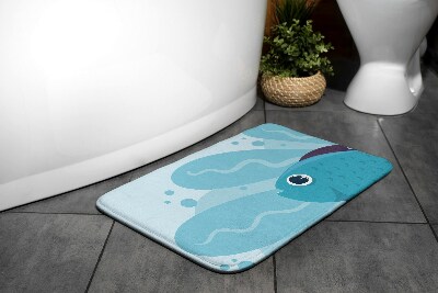 Tappeto bagno moderno Pesce blu