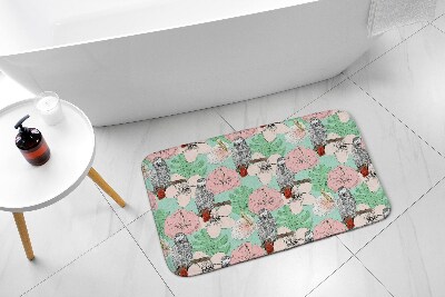 Tappeto bagno moderno Birds parrot flowers