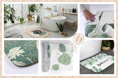 Tappeto per bagno Piante pattern fiori