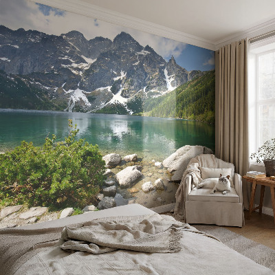 Carta da parati 3D lago di montagna