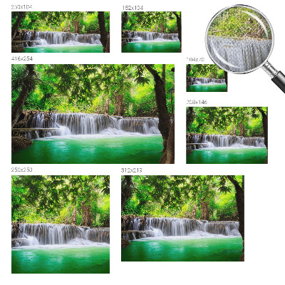 Carta da parati panoramica effetto 3D cascata nella foresta