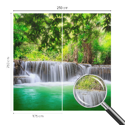 Carta da parati panoramica effetto 3D cascata nella foresta