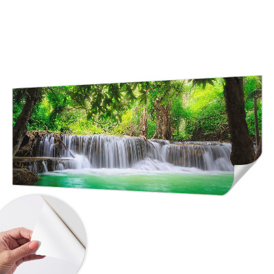 Carta da parati panoramica effetto 3D cascata nella foresta