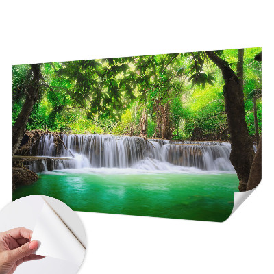 Carta da parati panoramica effetto 3D cascata nella foresta