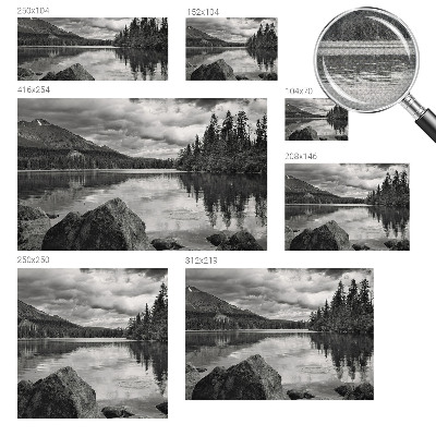 Carta da parati effetto profondità panorama montano