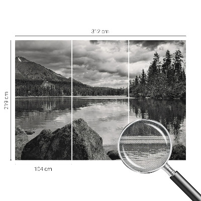 Carta da parati effetto profondità panorama montano