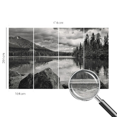 Carta da parati effetto profondità panorama montano