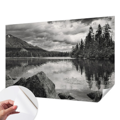 Carta da parati effetto profondità panorama montano
