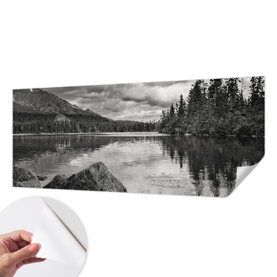 Carta da parati effetto profondità panorama montano