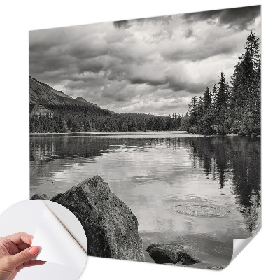 Carta da parati effetto profondità panorama montano