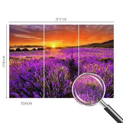 Carta da parati per cameretta Tramonto alla lavanda