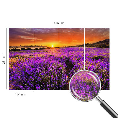 Carta da parati per cameretta Tramonto alla lavanda