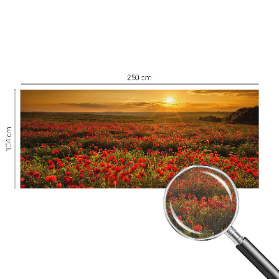 Carta da parati cameretta Campo di papaveri