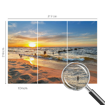 Carta da parati per cameretta Spiaggia tramonto
