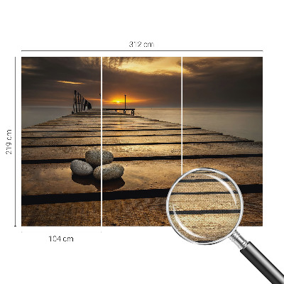 Carta da parati panoramica effetto 3D Tramonto