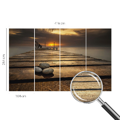 Carta da parati panoramica effetto 3D Tramonto