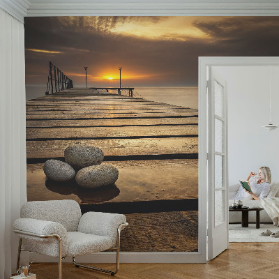 Carta da parati panoramica effetto 3D Tramonto