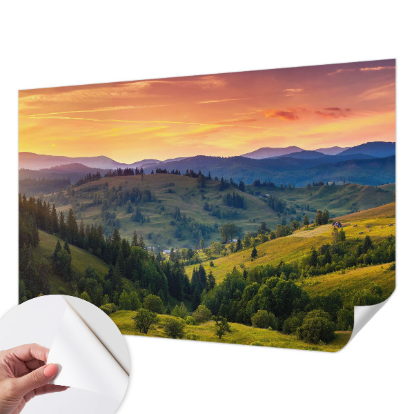 Carta da parati cameretta paesaggio montano