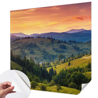 Carta da parati cameretta paesaggio montano