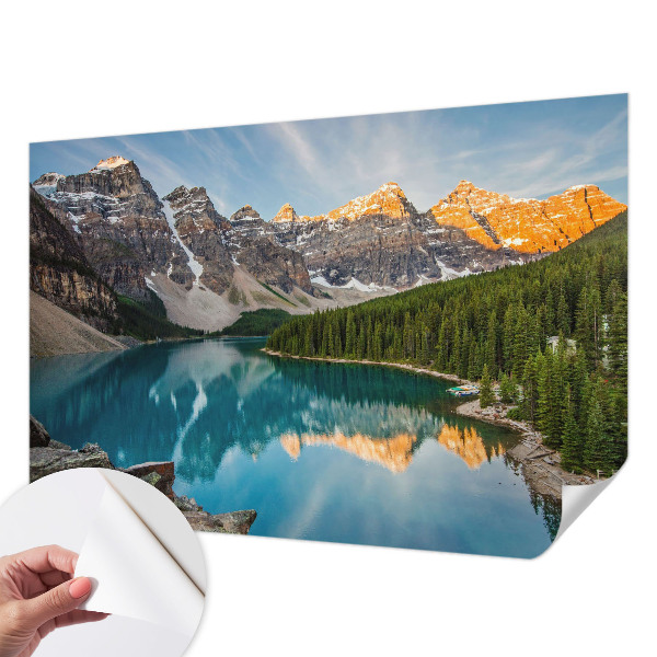Carta da parati panoramica effetto 3D Riflesso di montagna