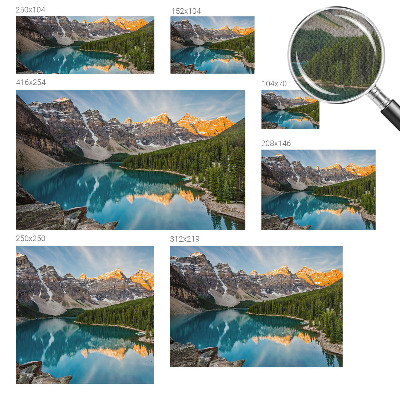 Carta da parati panoramica effetto 3D Riflesso di montagna