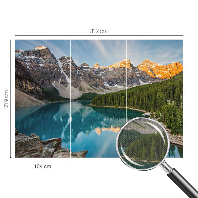 Carta da parati panoramica effetto 3D Riflesso di montagna