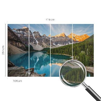 Carta da parati panoramica effetto 3D Riflesso di montagna