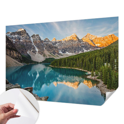 Carta da parati panoramica effetto 3D Riflesso di montagna