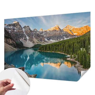 Carta da parati panoramica effetto 3D Riflesso di montagna