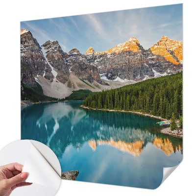 Carta da parati panoramica effetto 3D Riflesso di montagna