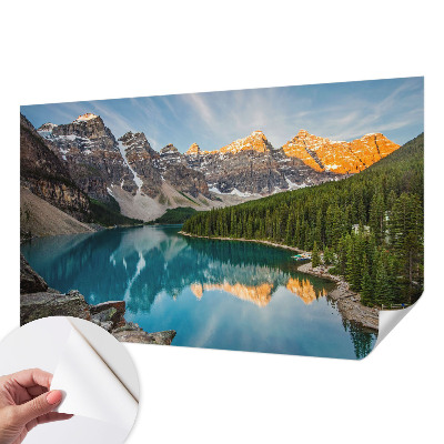 Carta da parati panoramica effetto 3D Riflesso di montagna