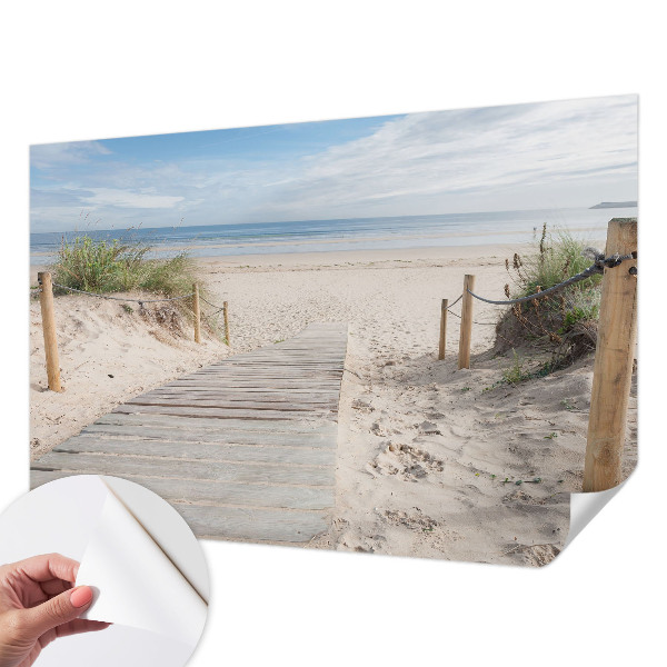 Carta da parati effetto profondità passerella in legno