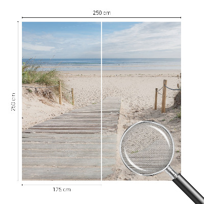 Carta da parati effetto profondità passerella in legno